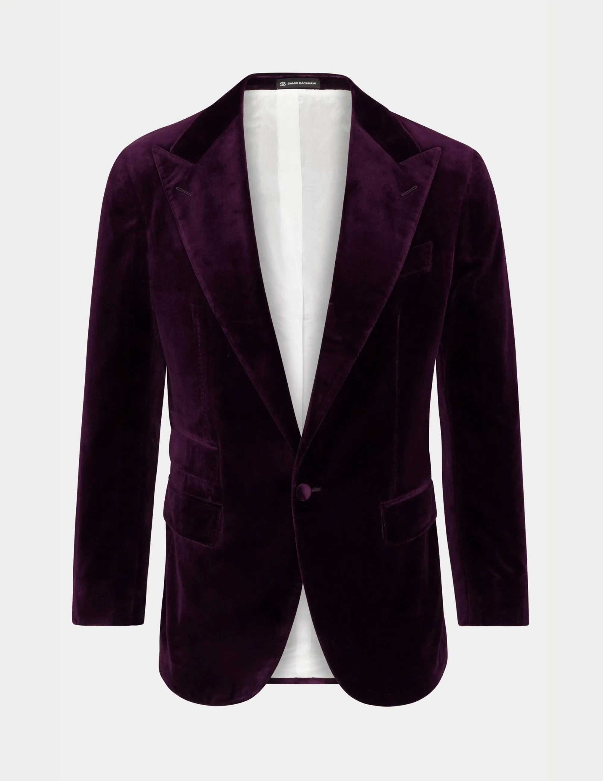 Purple Velvet Single Breasted Jacket