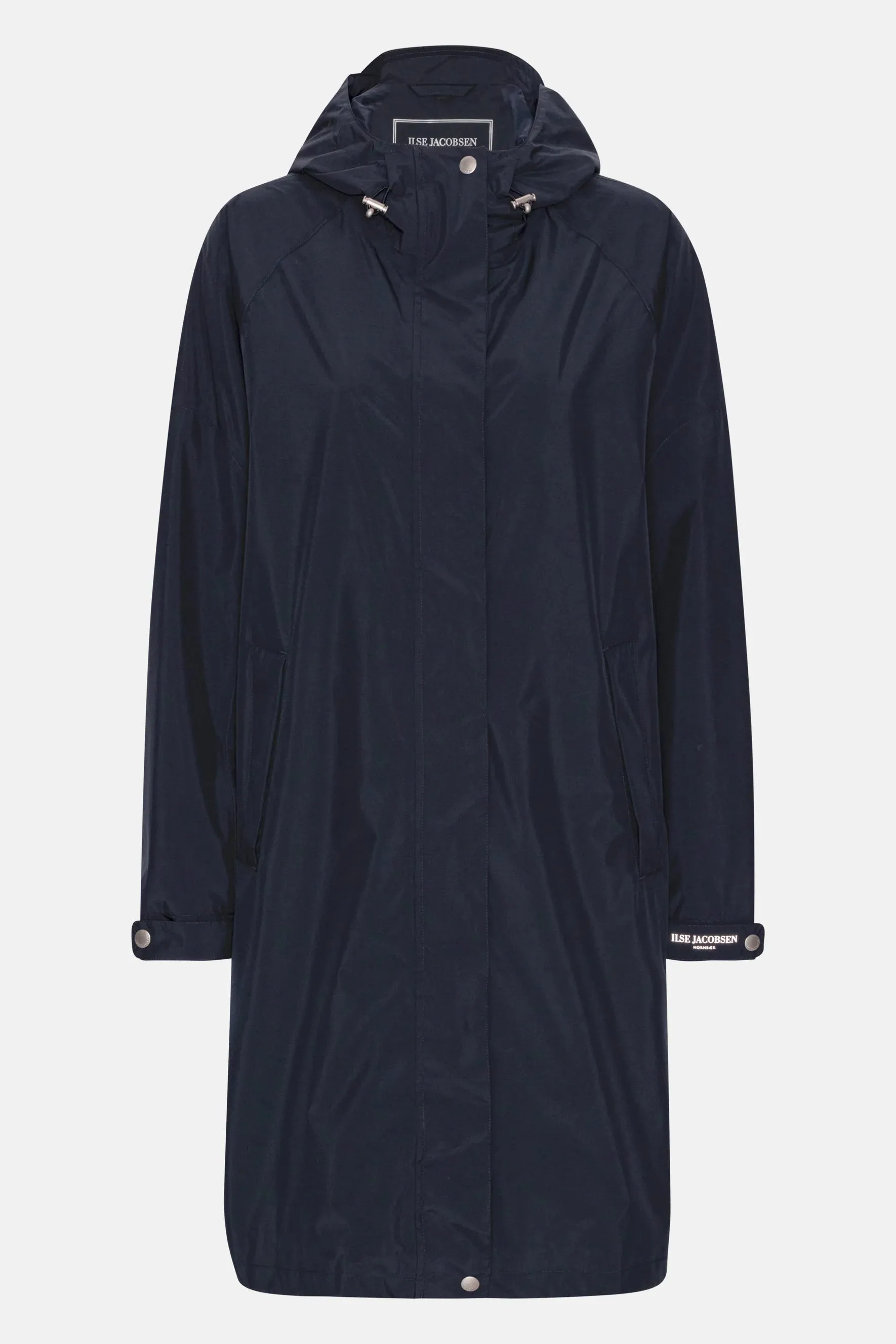 RAIN COAT WITH HOOD (DARK INDIGO) - ILSE JACOBSEN