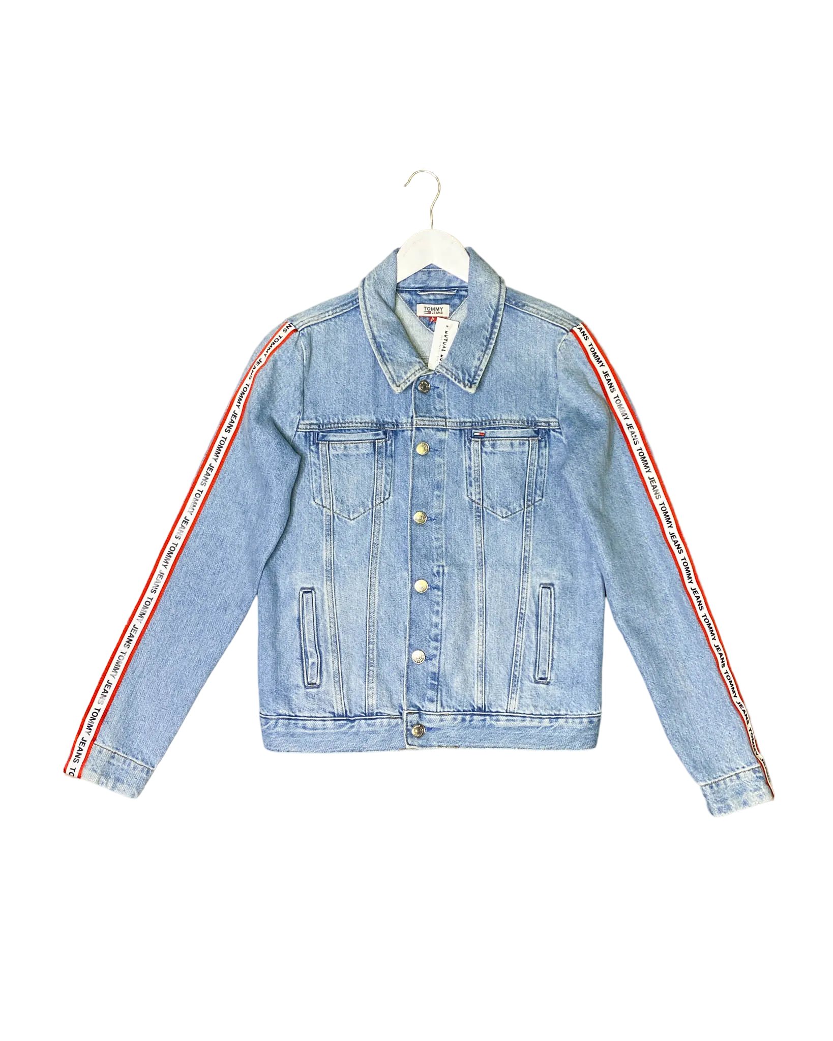 Size S - Tommy Jeans Logo Stripe Denim Jacket