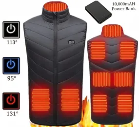 SMAXPro™ 9 Zone Electric Heated Vest:10000mAh Battery Pack, Washable Heating Vest