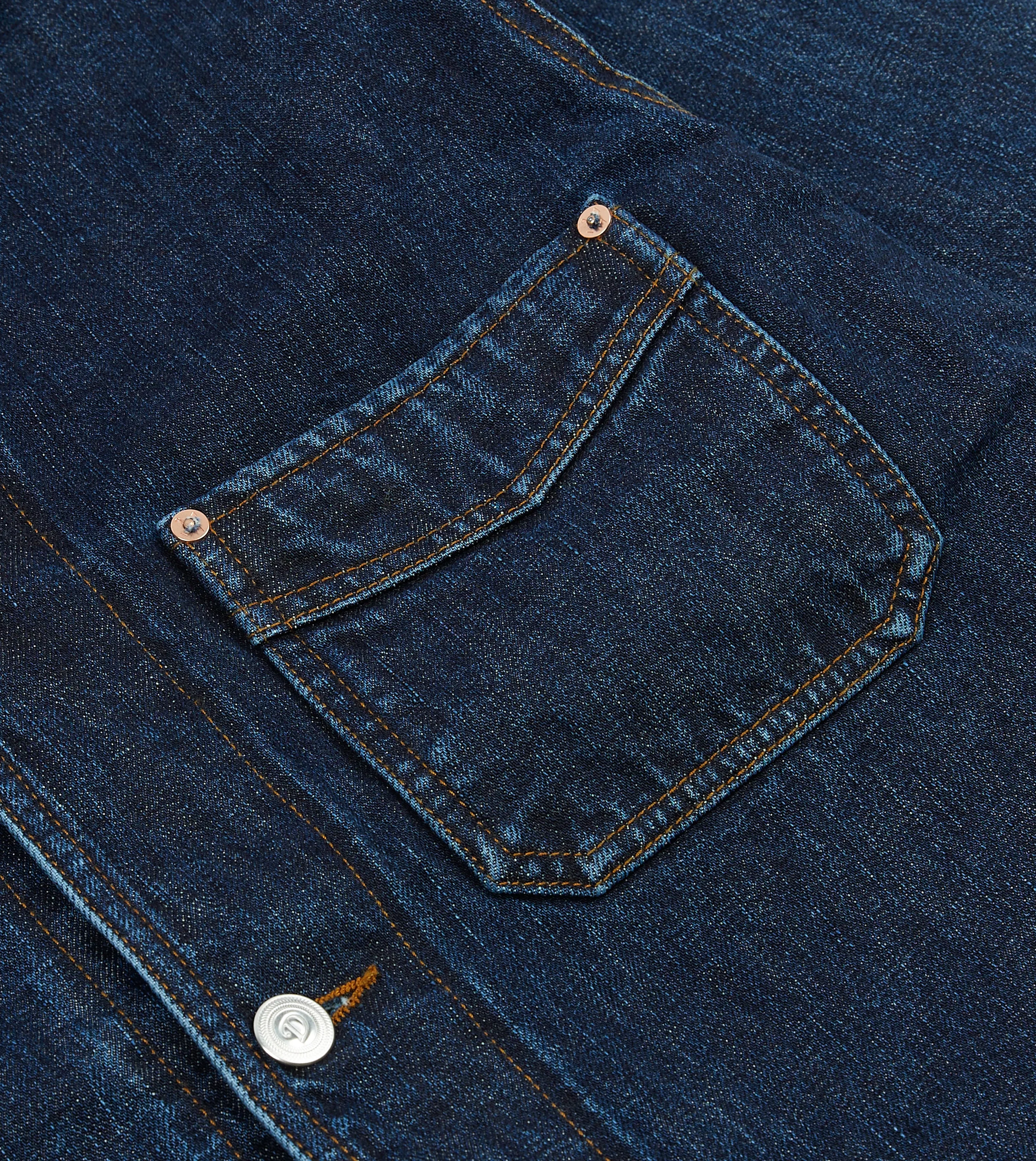 Stone Wash Selvedge Denim Five-Pocket Chore Jacket