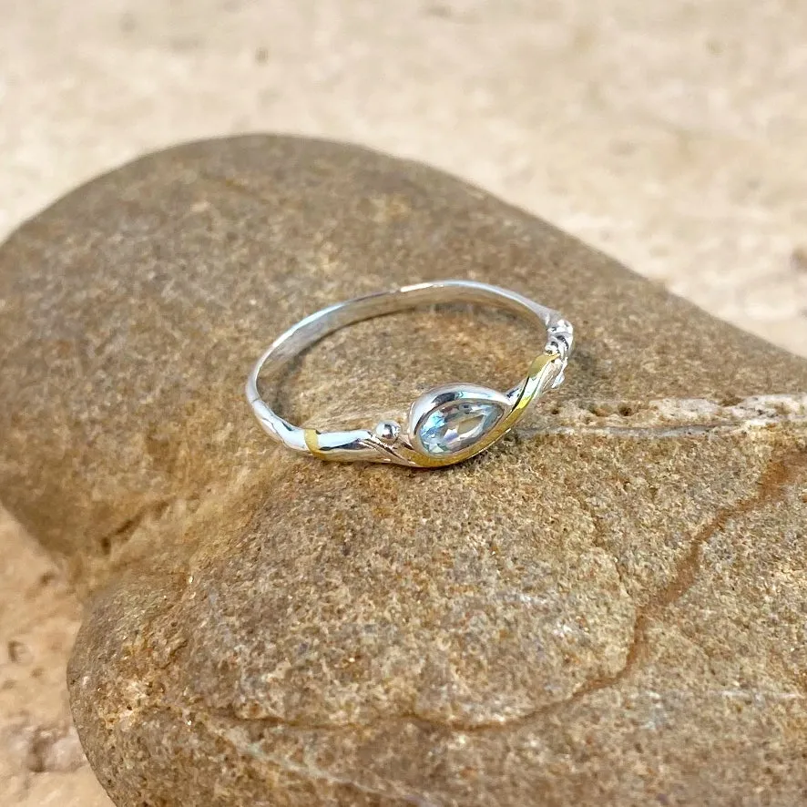 Topaz Dainty Ring with a hint of Gold - Issie