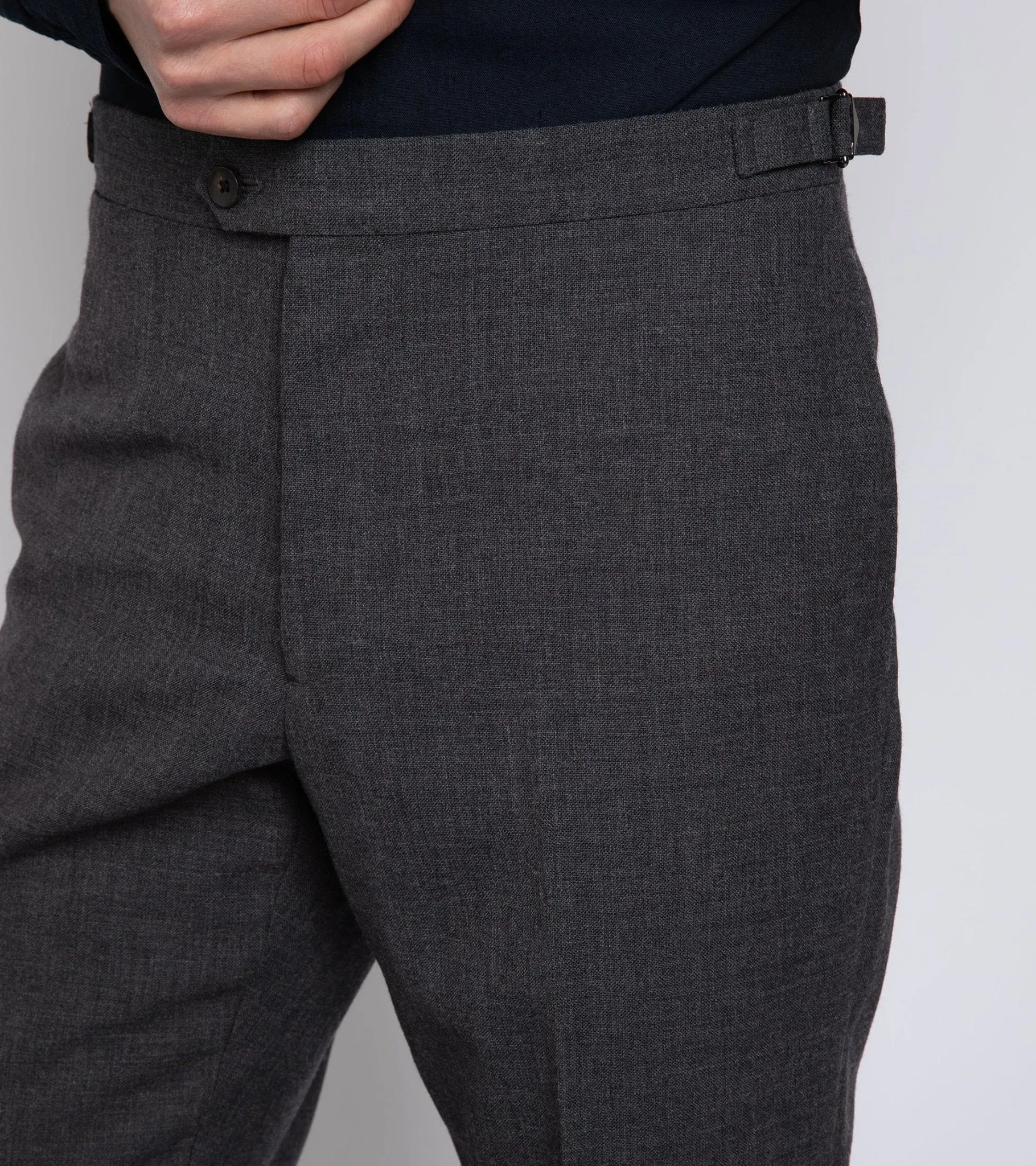 Trunk Wigmore Wool Fresco Suit Trousers: Charcoal