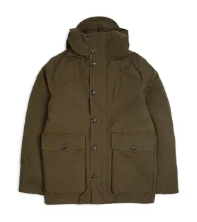 Valstar Waxed Cotton Goose Down Hooded Jacket: Green