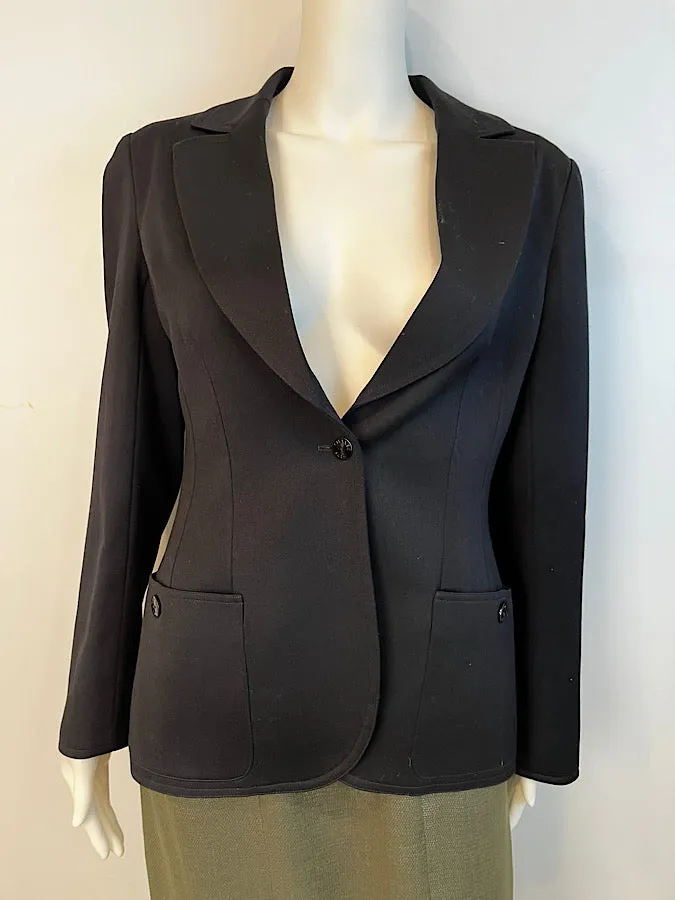 Vintage Chanel 98A 1998 Fall Classic Black Blazer Jacket FR 40 US 4/6