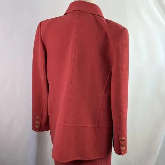 Vintage Oscar de la Renta Salmon Wool Sheath/Jacket