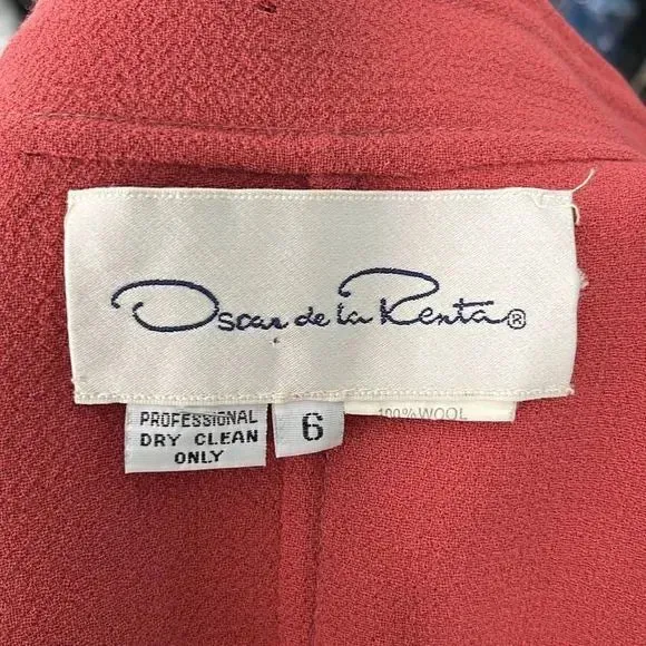 Vintage Oscar de la Renta Salmon Wool Sheath/Jacket