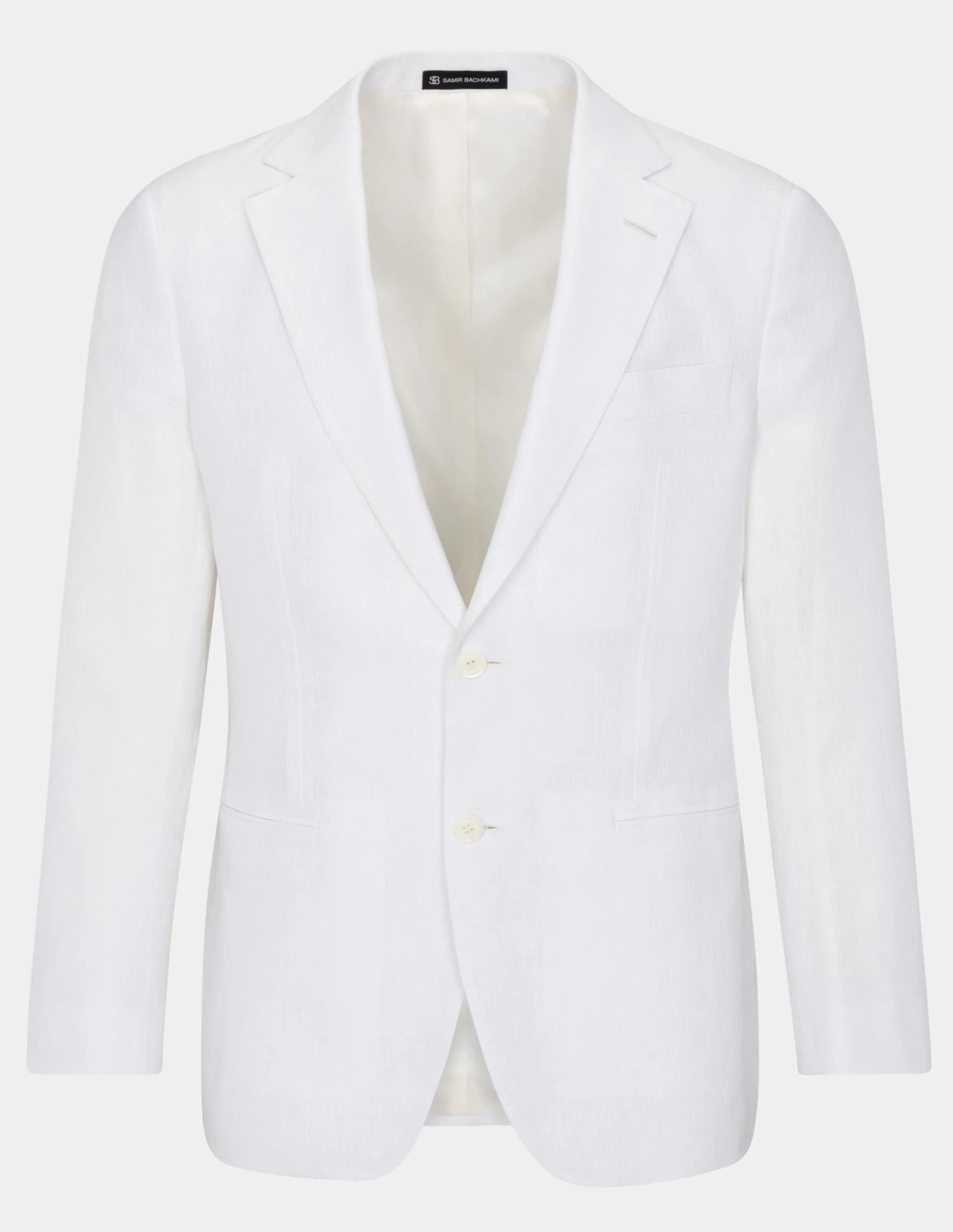 White Linen Single Breasted Jacket