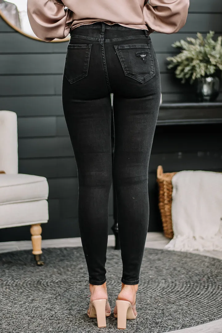 Wishful Thinking Distressed Skinny Jeans | Black