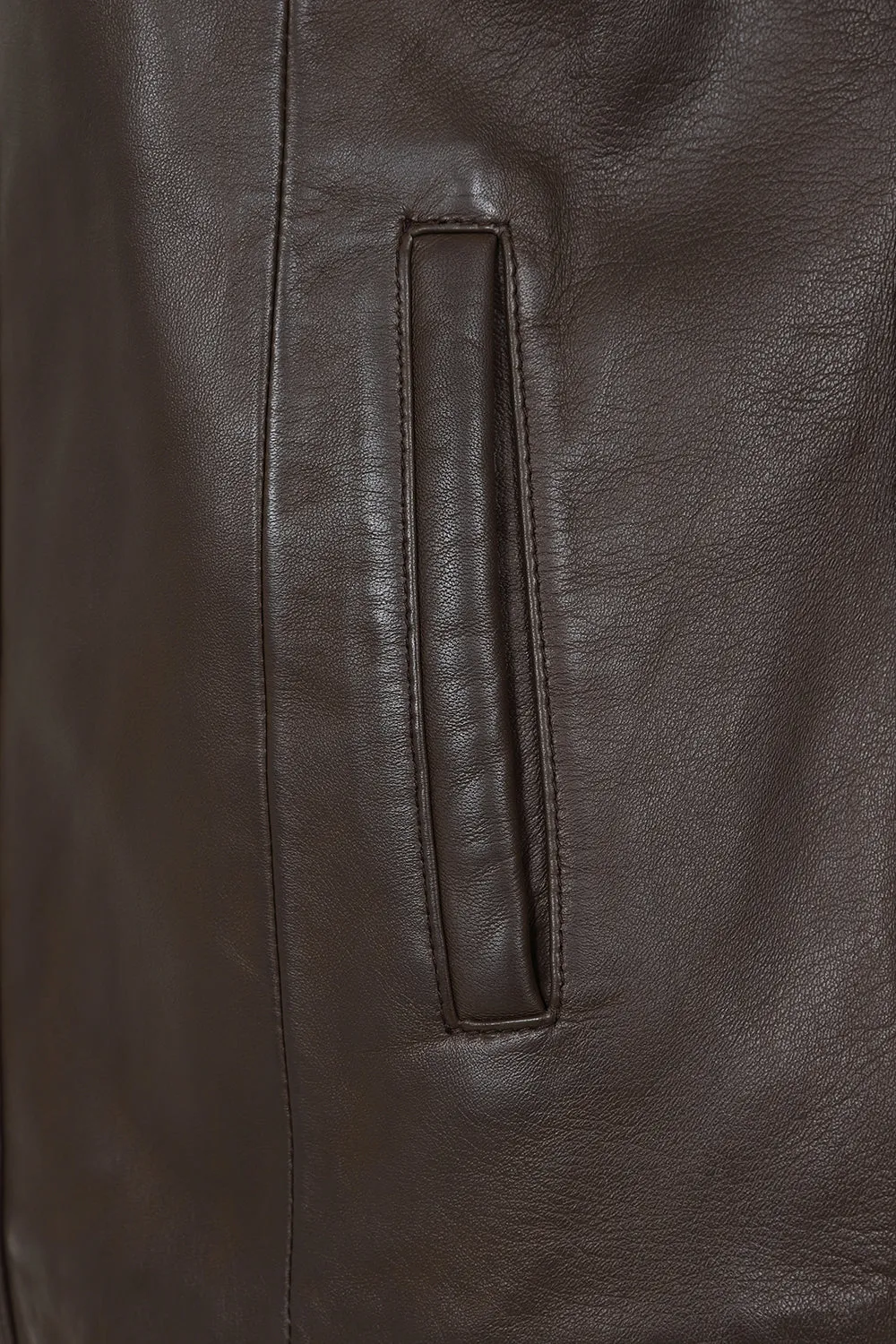 Women's Classic Brown Real Leather Jacket - DEBBIE