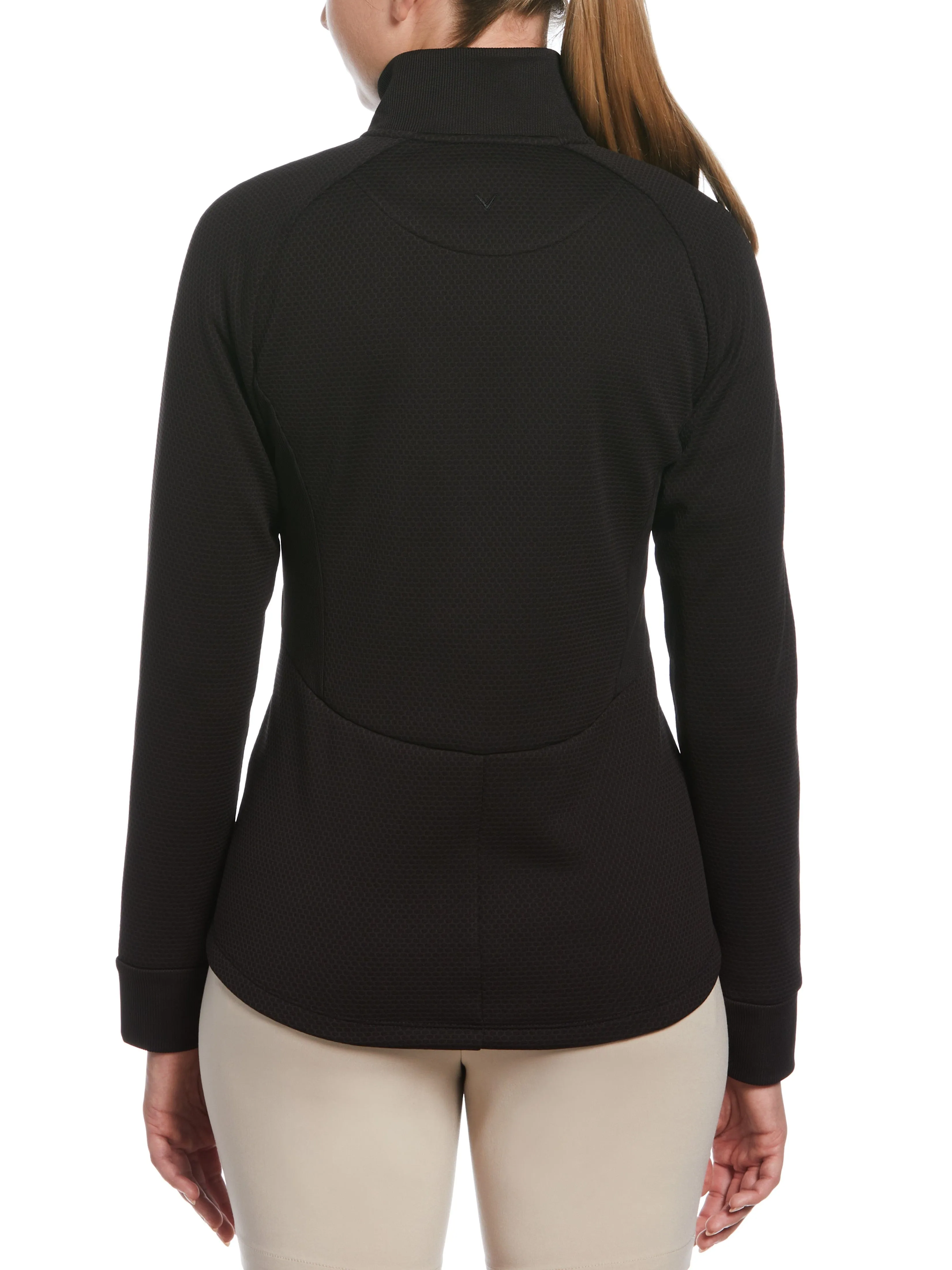 Womens Hexagon Heather Fleece Golf Jacket