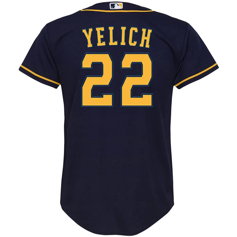 Youth Milwaukee Brewers Christian Yelich Alternate Player Jersey - Navy